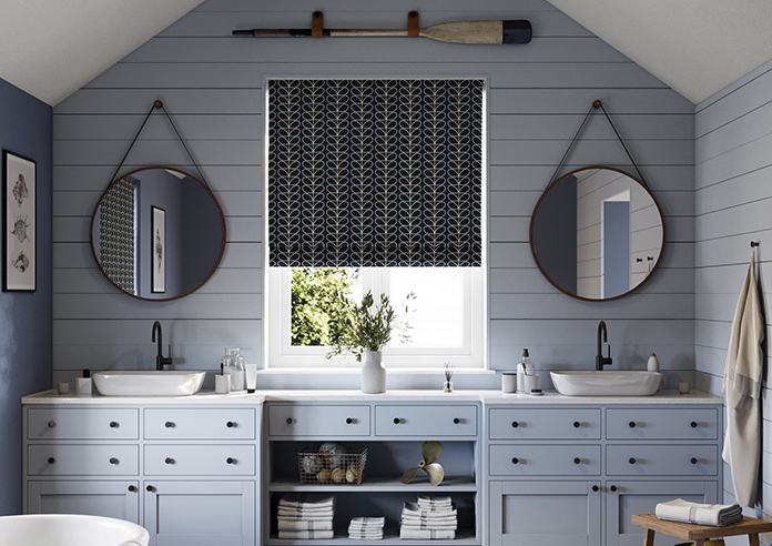 Orla Kiely Linear Stem, Navy Whale - Roman Blind - Image 3